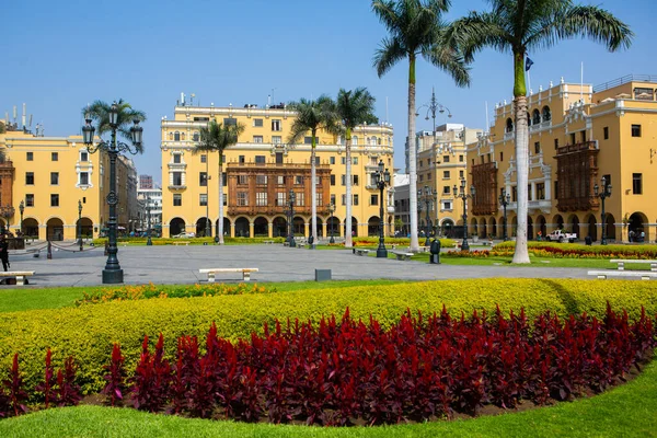 Beautiful Colonial Buildings Streets Peruvian Capital Lima — Foto Stock