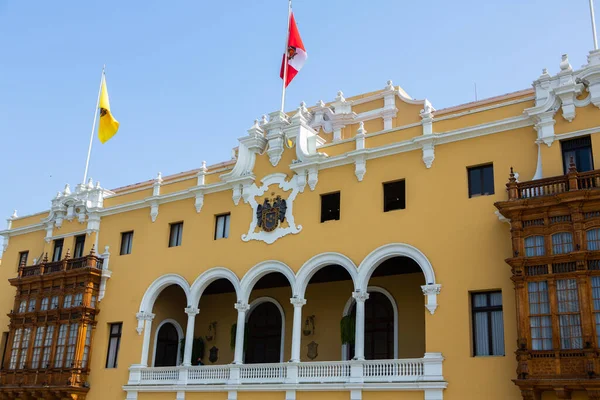 Hermosos Edificios Coloniales Calles Capital Peruana Lima — Foto de Stock