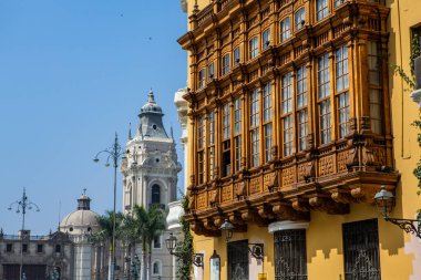 Beautiful colonial buildings and streets in the Peruvian capital, Lima