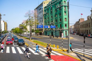 Beautiful colonial buildings and streets in the Peruvian capital, Lima