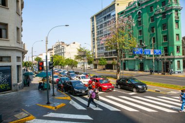 Peru 'nun başkenti Lima' daki güzel koloni binaları ve sokakları.