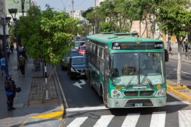 Peru 'nun başkenti Lima' daki güzel koloni binaları ve sokakları.