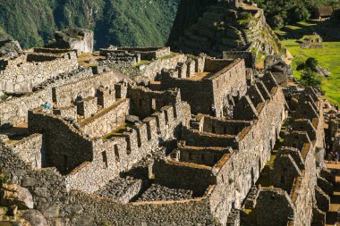Peru 'daki World Machu Picchu mucizesi. İnka kutsal şehir kalıntılarıyla And Dağları 'nın güzel manzarası. 