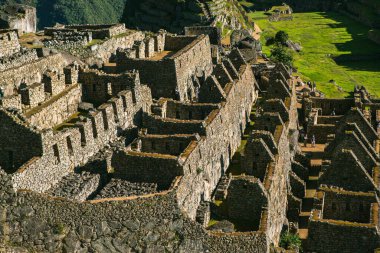 Peru 'daki World Machu Picchu mucizesi. İnka kutsal şehir kalıntılarıyla And Dağları 'nın güzel manzarası. 