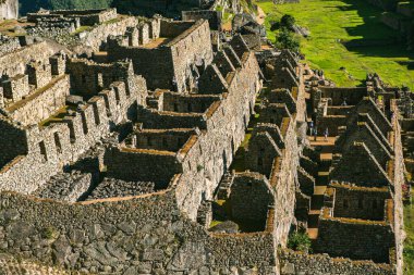 Peru 'daki World Machu Picchu mucizesi. İnka kutsal şehir kalıntılarıyla And Dağları 'nın güzel manzarası. 