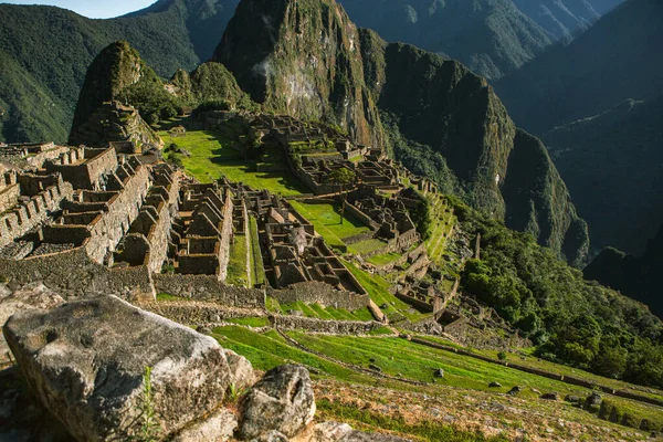 Peru Daki World Machu Picchu Mucizesi Nka Kutsal Şehir Kalıntılarıyla — Stok fotoğraf