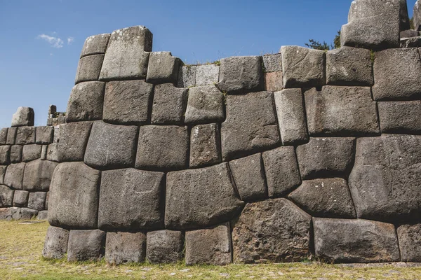 Fortaleza Sacsayhuaman Cusco Perú Fondo Pared Piedra — Foto de Stock
