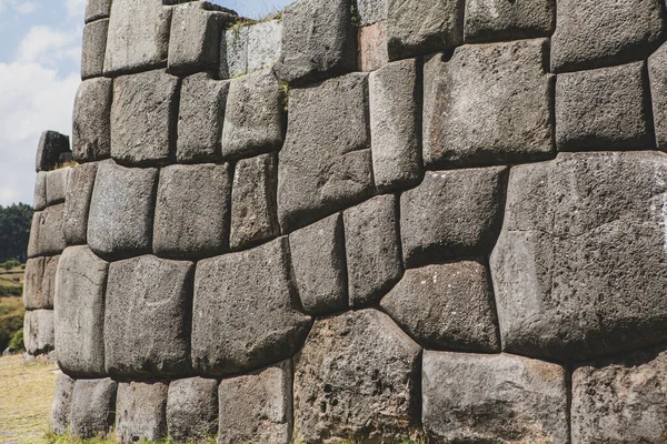 Sacsayhuaman Fortress Cusco Peru Stone Wall Background — Stock Photo, Image