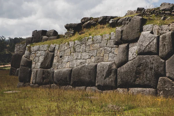 Fortaleza Sacsayhuaman Cusco Perú Fondo Pared Piedra — Foto de Stock