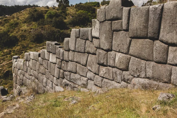 Sacsayhuaman Fortress Cusco Peru Stone Wall Background — Stock Photo, Image