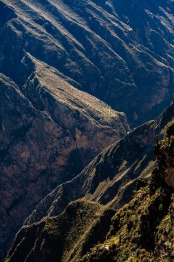 Peru 'daki Colca Kanyonu manzarası. O, dünyadaki en derin kanyonlardan biridir. Latin Amerika 'nın güzel doğası.