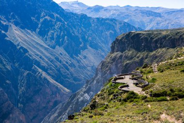Peru 'daki Colca Kanyonu manzarası. O, dünyadaki en derin kanyonlardan biridir. Latin Amerika 'nın güzel doğası.