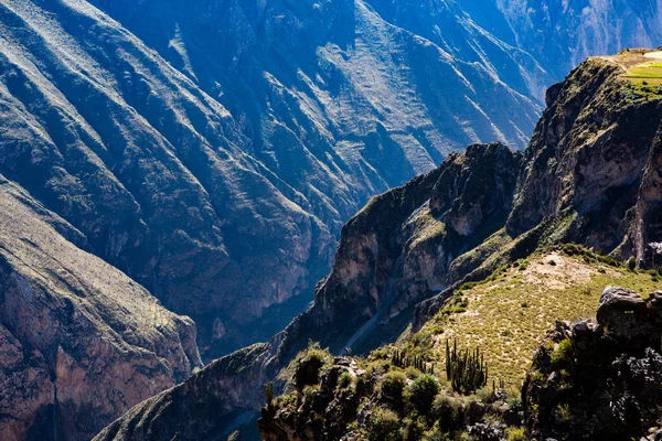 Widok Kanion Colca Peru Jest Jeden Najgłębszych Kanionów Świecie Piękna — Zdjęcie stockowe