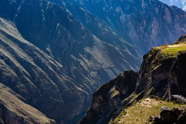 Peru Daki Colca Kanyonu Manzarası Dünyadaki Derin Kanyonlardan Biridir Latin — Stok fotoğraf