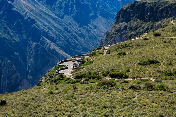 Widok Kanion Colca Peru Jest Jeden Najgłębszych Kanionów Świecie Piękna — Zdjęcie stockowe