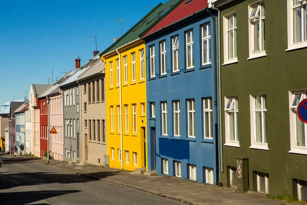 Colorful Houses Buildings City Reykjavik Capital Iceland — Stockfoto