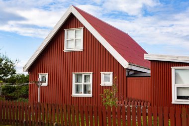 Traditional colorful wooden house from Iceland. Dream house.