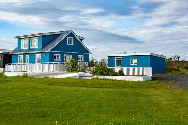 Traditional Colorful Wooden House Iceland Dream House — Fotografia de Stock
