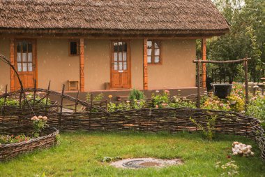 rural house made of clay and clay roof. The ideal country house for rest and relaxation in the bosom of nature