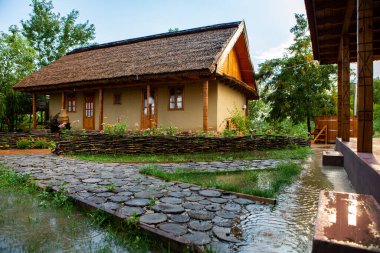 rural house made of clay and clay roof. The ideal country house for rest and relaxation in the bosom of nature