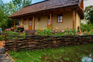 rural house made of clay and clay roof. The ideal country house for rest and relaxation in the bosom of nature