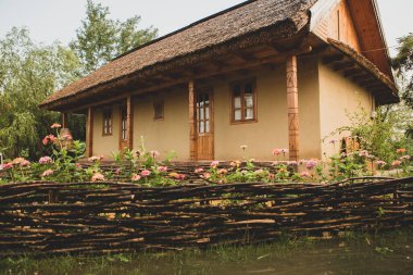 rural house made of clay and clay roof. The ideal country house for rest and relaxation in the bosom of nature