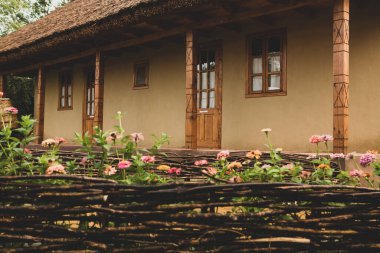 rural house made of clay and clay roof. The ideal country house for rest and relaxation in the bosom of nature