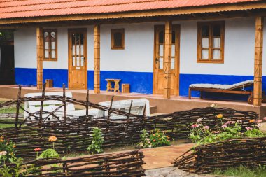rural house made of clay and clay roof. The ideal country house for rest and relaxation in the bosom of nature