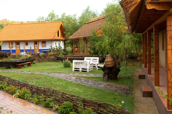 Rural House Made Clay Clay Roof Ideal Country House Rest — Stock Photo, Image