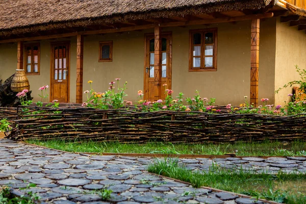 Rural House Made Clay Clay Roof Ideal Country House Rest — Stockfoto