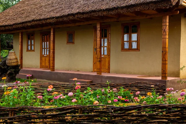 Rural House Made Clay Clay Roof Ideal Country House Rest — Stockfoto