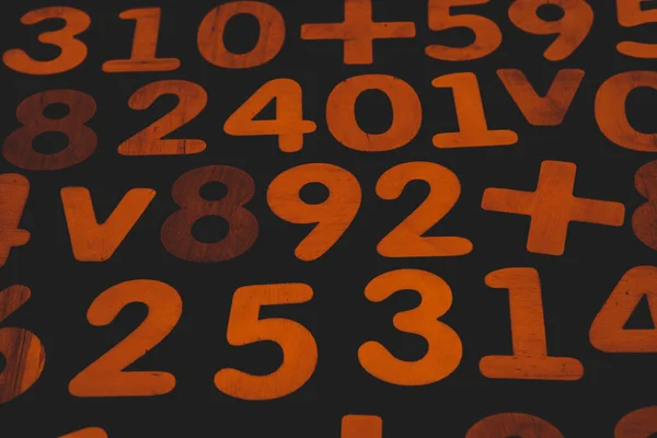 Πολύχρωμο Ξύλινο Πολύχρωμο Φόντο Αριθμούς Αριθμοί Αφαίρεσης Υφής Έννοια Της — Φωτογραφία Αρχείου