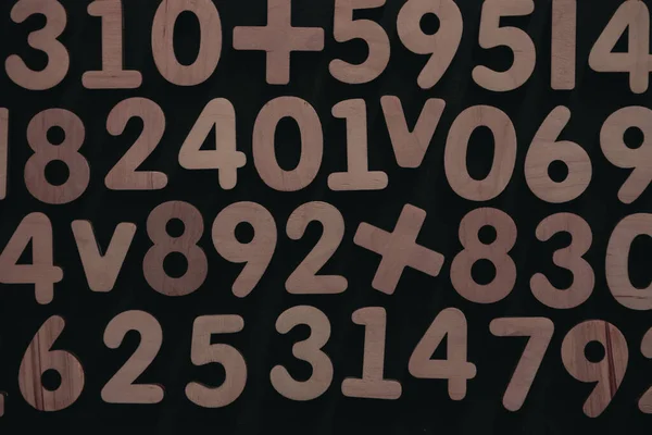 Πολύχρωμο Ξύλινο Φόντο Αριθμούς Αριθμοί Αφαίρεσης Υφής Έννοια Της Παγκόσμιας — Φωτογραφία Αρχείου