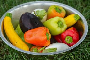 Fresh vegetables in a deep tray