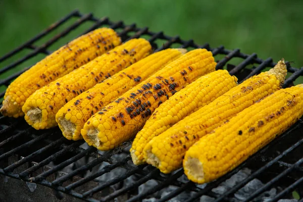 Fresh Roasted Grilled Corncobs Grilled Corn Sale Street — Stock Photo, Image