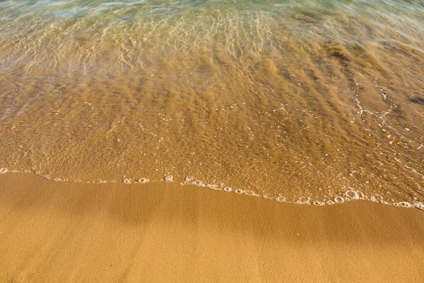 Hintergrund Mit Goldenem Sand Der Küste Der Insel Kreta Abstrakte — Stockfoto