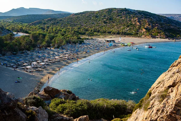 Beautiful Landscape Beach White Sand Crystal Clear Water Island Crete — Stock Photo, Image