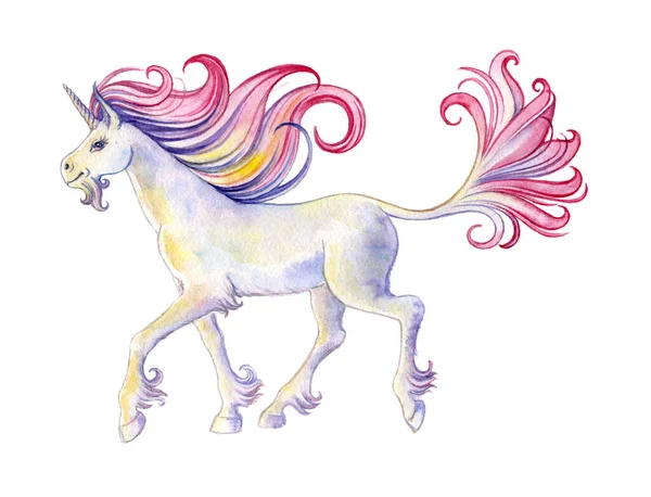 Watercolor Classic Unicorn on white background — Stock Photo, Image