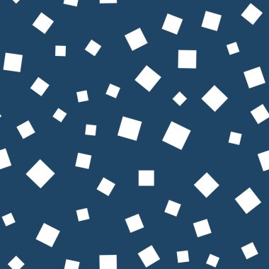 Koyu mavi arkaplanda kareleri olan basit, pürüzsüz soyut vektör arkaplanı.