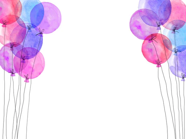 Streszczenie tła z ramami balonów akwarelowych — Zdjęcie stockowe