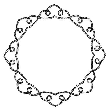 Beyaz arkaplanda boyalı halat çerçeve