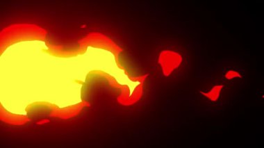 Siyah arkaplanda soldan Ateş Canlandırması HD Görüntüsü