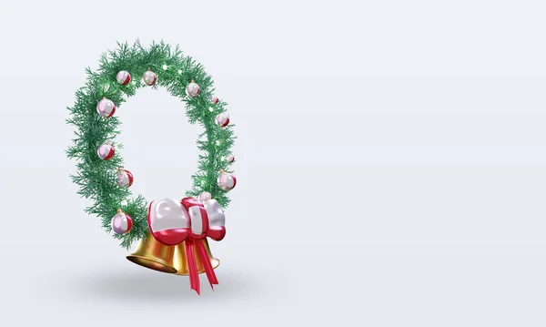 3Dクリスマスリースマルタフラグレンダリング左ビュー — ストック写真