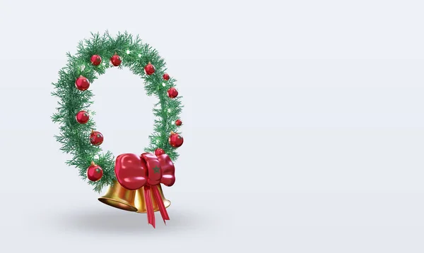 Christmas Wreath Morocco Flag Rendering Left View — Stock Photo, Image