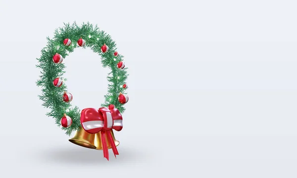 3Dクリスマスリースペルーフラグレンダリング左ビュー — ストック写真