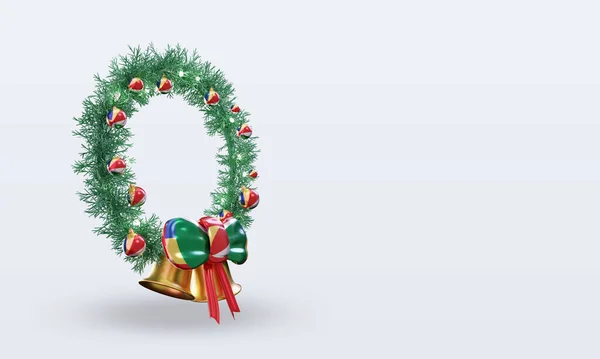 3Dクリスマスリースセーシェルフラグレンダリング左ビュー — ストック写真