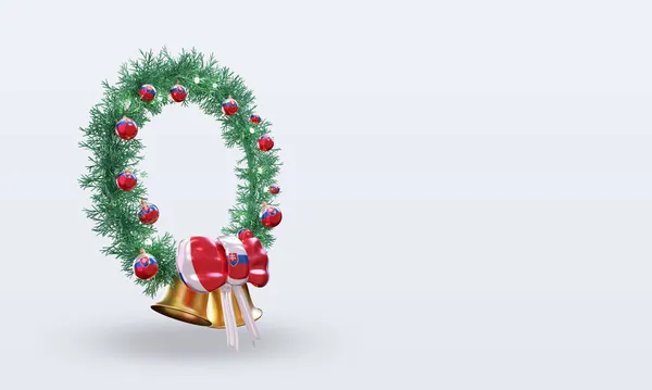 3Dクリスマスリーススロバキアフラグレンダリング左ビュー — ストック写真