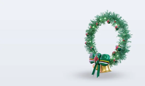 Christmas Wreath Домініка Прапор Рендеринга — стокове фото