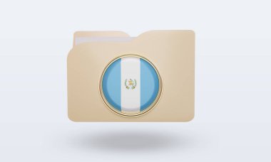 3d dizin Guatemala bayrağı ön görünüm oluşturma