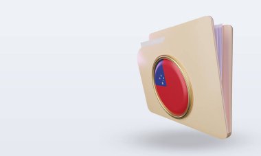 3d dizin Samoa bayrağı sağ görünüm